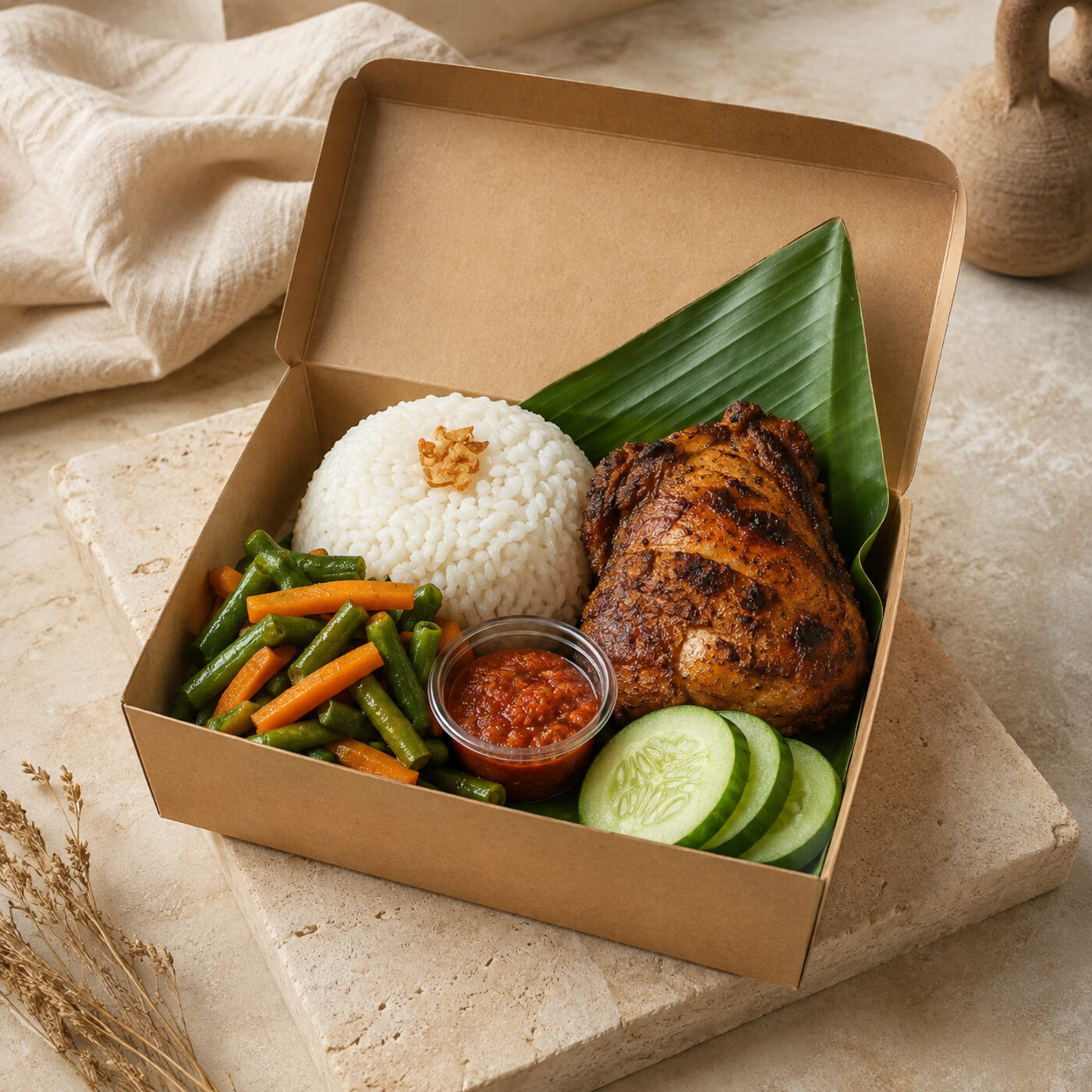 Nasi Kotak Ayam Rempah